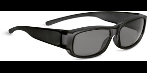 Shoptic Overzetbril - rechthoekig met brede veren zwart