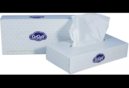 Zachte witte 2-laags luxe tissues zonder houtvezel