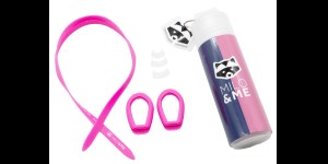 Kit de montage pour lunettes de natation Milo & Me Nalu, taille S bandeau, anneaux et pont de nez rose