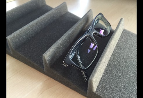 Incrustation en caoutchouc mousse pour lunettes de soleil, gris foncé, découpable, adaptée aux tiroirs étroits