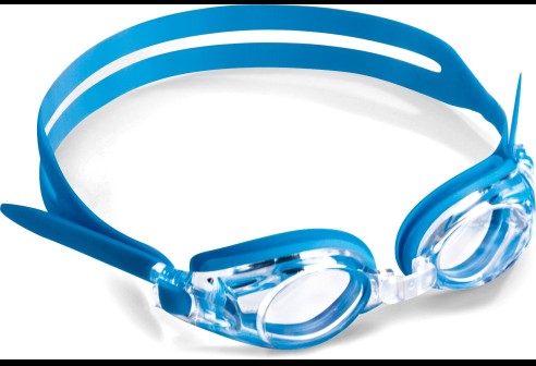 Shoptic Lunettes de natation pour enfants avec verres plans – Bleu- montés