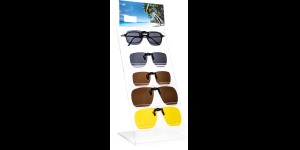 Flip-Ups polarisées avec display en acrylique