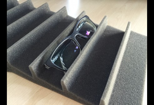 nsert en caoutchouc mousse, gris foncé, découpable, adapté aux tiroirs étroits