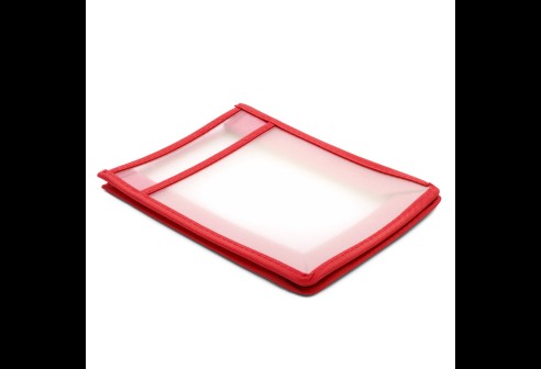Dossier de travail A6 rouge 125x165x40mm avec pochette séparée 105 x 110 mm, 25 pièces