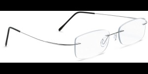 Monture percée en Titane béta, branches monoblock, argent