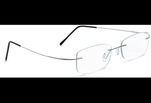 Monture percée en Titane béta, branches monoblock, argent