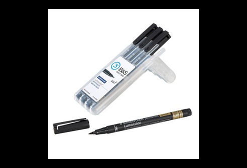 Crayon de marquage du verre, noir, fin