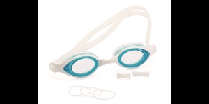 Lunettes de natation – pour verres correcteurs à monter, blanc/bleu