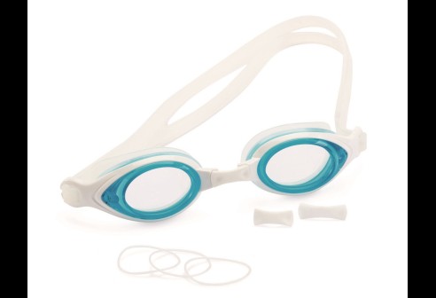Lunettes de natation – pour verres correcteurs à monter, blanc/bleu