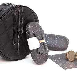 Etui Black Marble de Microfibre par 5 pièces