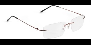 Monture percée en Titane béta, branches avec embouts, marron