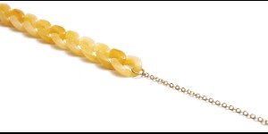 Chaîne de lunettes acrylique/métal pêche/or rose 2 pièces