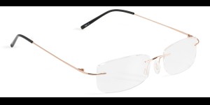 Monture percée en Titane béta, branches avec embouts, or