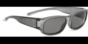 Shoptic Overzetbril - rechthoekig met brede veren grijs