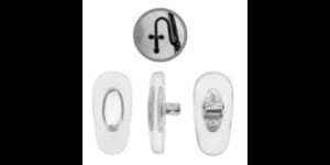 Ray-Ban Plaquettes bouche PVC 13.5mm 10pcs argent