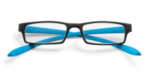 Leesbril kunststof montuur met 'neckholder' veren - Zwart/Blauw