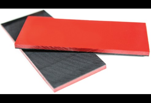 Acetaatplaten zwart/rood 150 x 6 x 65 mm