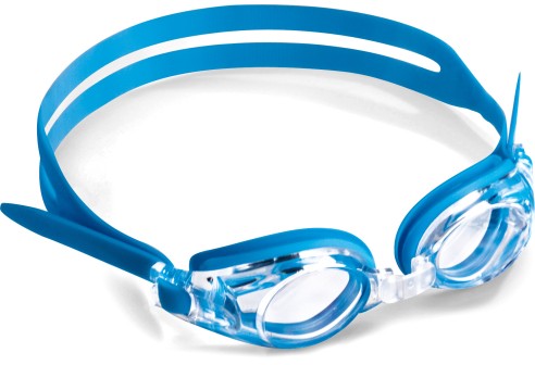 Zwembril kinder compleet gemonteerd met planglazen, blauw