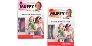 Alpine Muffy gehoorbescherming, roze & wit, 2 stuks