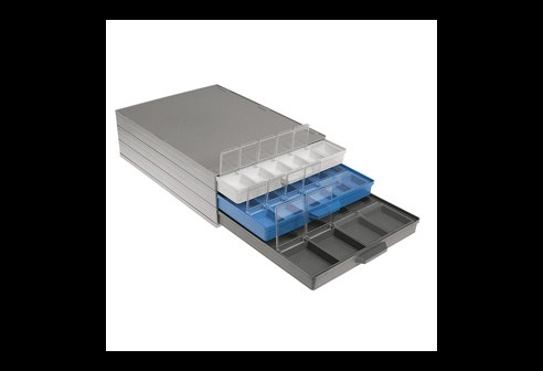 Onderdelenkast, met drie laden, incl. klapboxen