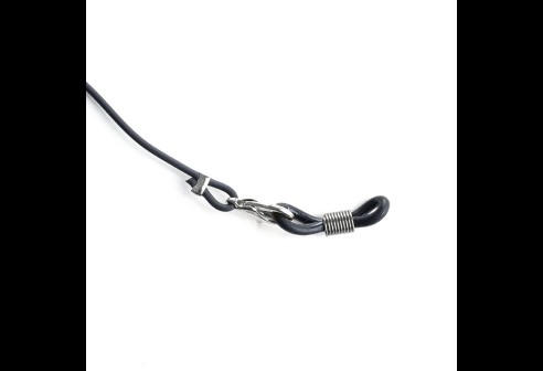 Brilkoord rubberen band met karabijnsluiting zwart, 4 stuks