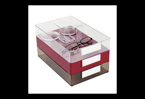 Werkbakken rood van gerecycled kunststof - Middelgrote uitvoering