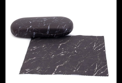 Etui Black Marble met microvezeldoekje