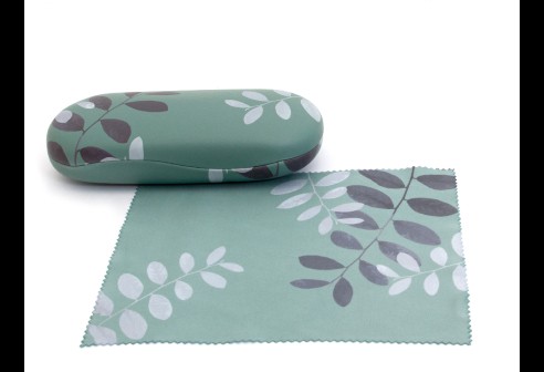 Etui Leaves met microvezeldoekje