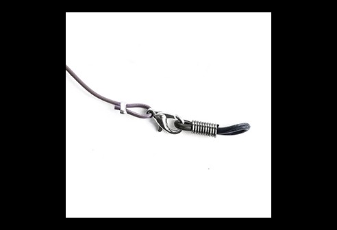 Brilkoord rubberen band met karabijnsluiting taupe, 4 stuks