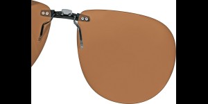 Voorhanger voor kunststof monturen, opklembaar 62 x 54 mm - Bruin, polariserend