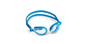 Zwembril volwassenmodel compleet gemonteerd met planglazen, blauw