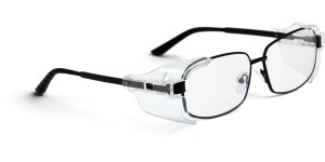 Veiligheidsbril metaal met zijkleppen matzwart