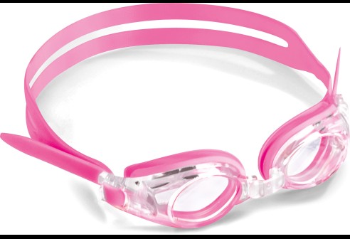 Zwembril kinder compleet gemonteerd met planglazen, roze