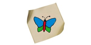 Enkele folie met grappige prints voor de behandeling van scheelzien bij kinderen: Vlinder
