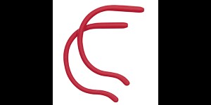 Siliconen kruloortip voor kinderen rood Ø 1,3 tot 1,4 mm
