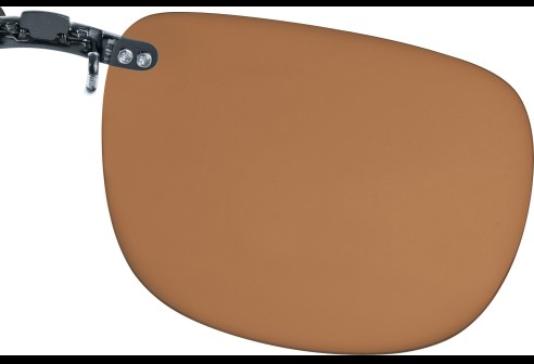 Voorhanger voor metalen monturen, opklembaar 56 x 46 mm - Bruin, gepolariseerd