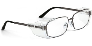 Veiligheidsbril metaal met zijkleppen matgun