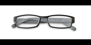Kunststof leesbril met zachte veren - Mat zwart-grijs