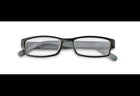 Kunststof leesbril met zachte veren - Mat zwart-grijs
