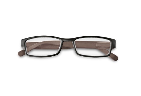 Kunststof leesbril met zachte veren - Mat zwart-bruin