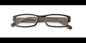 Kunststof leesbril met zachte veren - Mat zwart-bruin