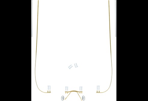 Complete glasbrilset met monoblock veren goud