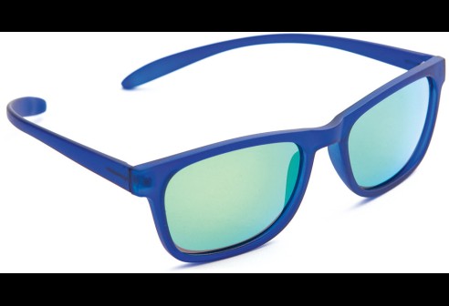 B&S zonnebril voor kinderen 10 tot 12 jaar blauw met blauw/groene verspiegeling