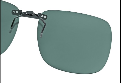 Voorhanger voor kunststof monturen, opklembaar 52 x 42 mm - Groen, polariserend