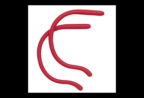 Siliconen kruloortip voor volwassenen rood Ø 1,4 tot 1,5 mm