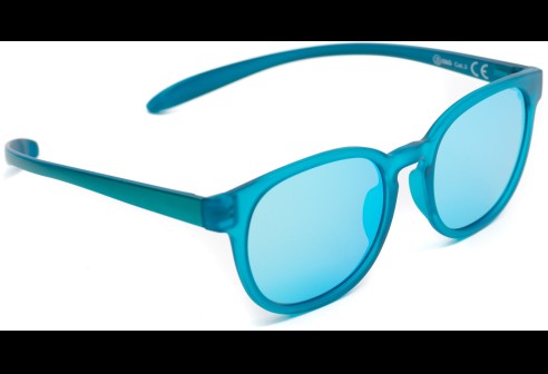 B&S zonnebril voor kinderen 6-10 jaar turqouise met turquoise spiegelglas, polariserend