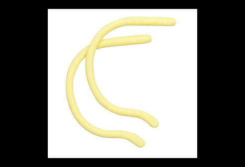 Siliconen kruloortip voor kinderen geel Ø 1,3 tot 1,4 mm